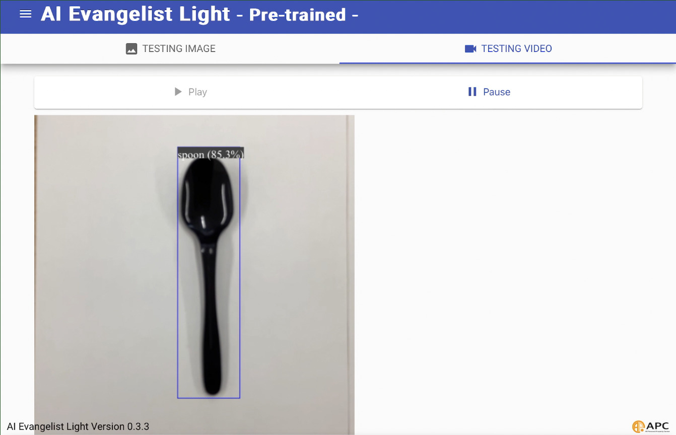 画像合認識AIモデルの実証ツールAI Evangelist Light Pre-trained